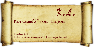 Korcsmáros Lajos névjegykártya